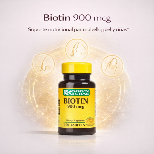 Biotin 900 mcg Good’N Natural - Envase x 100 tabletas