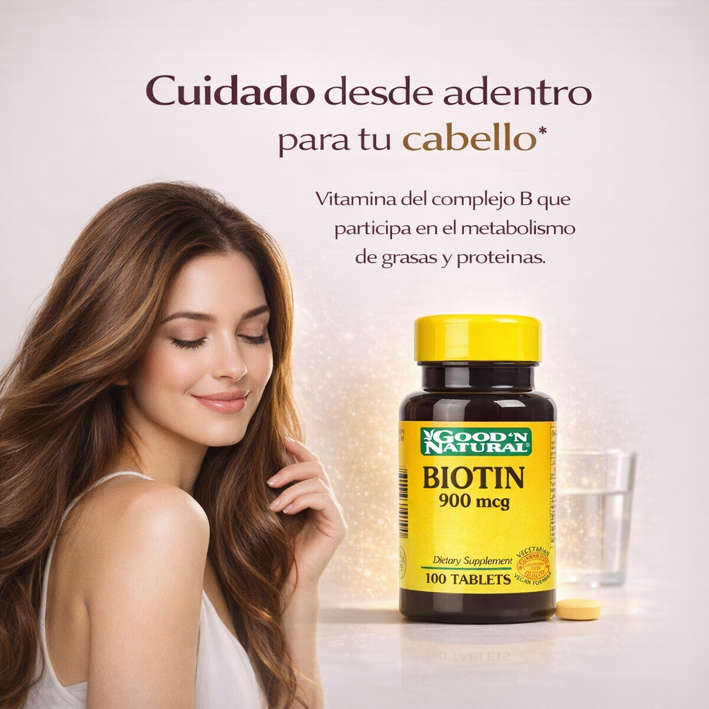 Biotin 900 mcg Good’N Natural - Envase x 100 tabletas