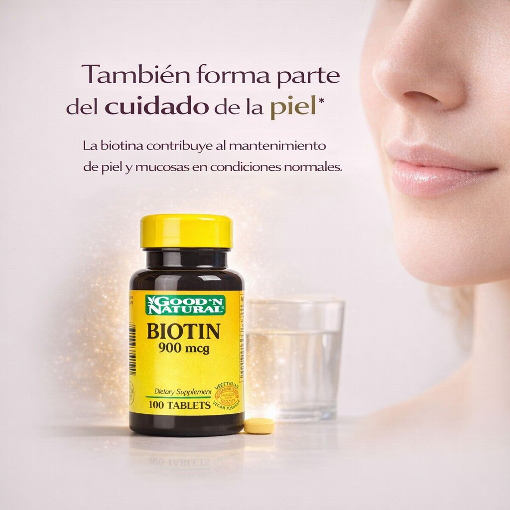 Biotin 900 mcg Good’N Natural - Envase x 100 tabletas